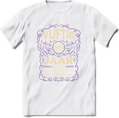 50 Jaar Legendarisch Gerijpt T-Shirt | Paars - Ivoor | Grappig Verjaardag en Feest Cadeau Shirt | Dames - Heren - Unisex | Tshirt Kleding Kado | - Wit - L