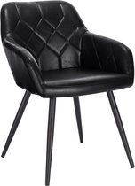 Polaza-Home® Eetkamerstoel – Design Stoelen – Stoel – Stoelen - Stoelen Eetkamerstoelen - Zwart Leer