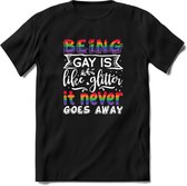 Gay Glitter | Pride T-Shirt | Grappig LHBTIQ+ / LGBTQ / Gay / Homo / Lesbi Cadeau Shirt | Dames - Heren - Unisex | Tshirt Kleding Kado | - Zwart - M