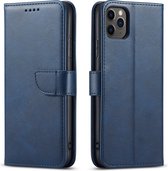 iPhone 11 Pro Max leren portemonnee hoesje - PU leer - Pasjes - Wallet case - Book case - Opbergruimte - Telehoesje - Nederland - Kwaliteit - Goed - 5 kleuren - Zwart - Donker blau