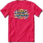 Love Wins | Pride T-Shirt | Grappig LHBTIQ+ / LGBTQ / Gay / Homo / Lesbi Cadeau Shirt | Dames - Heren - Unisex | Tshirt Kleding Kado | - Roze - XL