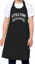 Little star in the kitchen keukenschort zwart voor jongens en meisjes  - Keukenschort kinderen/ kinder schort