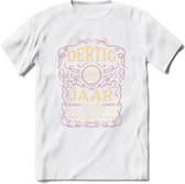 30 Jaar Legendarisch Gerijpt T-Shirt | Oud Roze - Ivoor | Grappig Verjaardag en Feest Cadeau Shirt | Dames - Heren - Unisex | Tshirt Kleding Kado | - Wit - XL