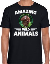 T-shirt aap - zwart - heren - amazing wild animals - cadeau shirt aap / orang oetan apen liefhebber XL