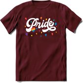 Pride T-Shirt | Grappig LHBTIQ+ / LGBTQ / Gay / Homo / Lesbi Cadeau Shirt | Dames - Heren - Unisex | Tshirt Kleding Kado | - Burgundy - XXL