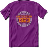 1923 Limited Edition Ring T-Shirt | Zilver - Goud | Grappig Verjaardag en Feest Cadeau Shirt | Dames - Heren - Unisex | Tshirt Kleding Kado | - Paars - L