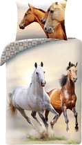 Animal Pictures Dekbedovertrek Paarden Galop - Eenpersoons - 140 x 200 cm - Katoen