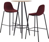Decoways - 3-delige Barset stof wijnrood