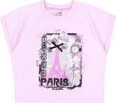 Roze T-shirt met korte mouwen PARIS / 122 cm