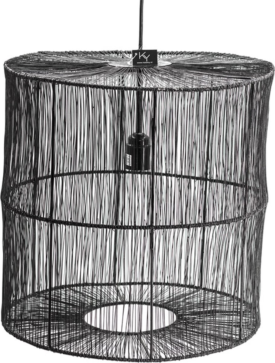 Slaapkamer Lamp - Hanglamp - Sfeerlamp - Lampen - Hanglamp Slaapkamer - Hanglampen - Hanglamp Industrieel - Hanglamp Zwart - Zwart - 40 cm