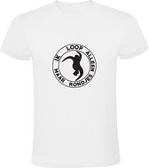 Ik loop alleen maar rondjes Heren T-shirt | hele avond rondjes | elk rondje is anders | festival | rave | Hardcore | hardstyle | Wit