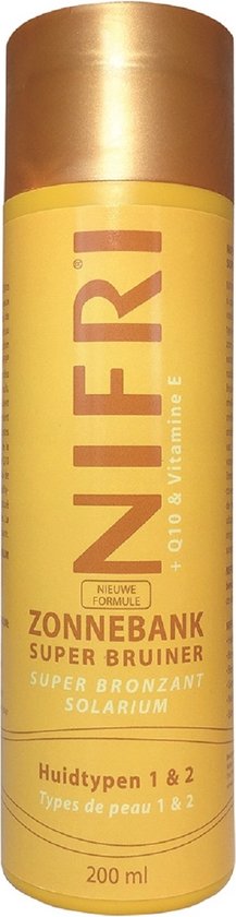 Nifri - zonnebankcrème - super bruiner - extra huidtype 1 & 2 - hydraterend en verzorgend - voor gezicht en lichaam - 200ml