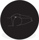 WallCircle - Wandcirkel ⌀ 150 - Vrouw - Line art - Lichaam - Ronde schilderijen woonkamer - Wandbord rond - Muurdecoratie cirkel - Kamer decoratie binnen - Wanddecoratie muurcirkel - Woonaccessoires