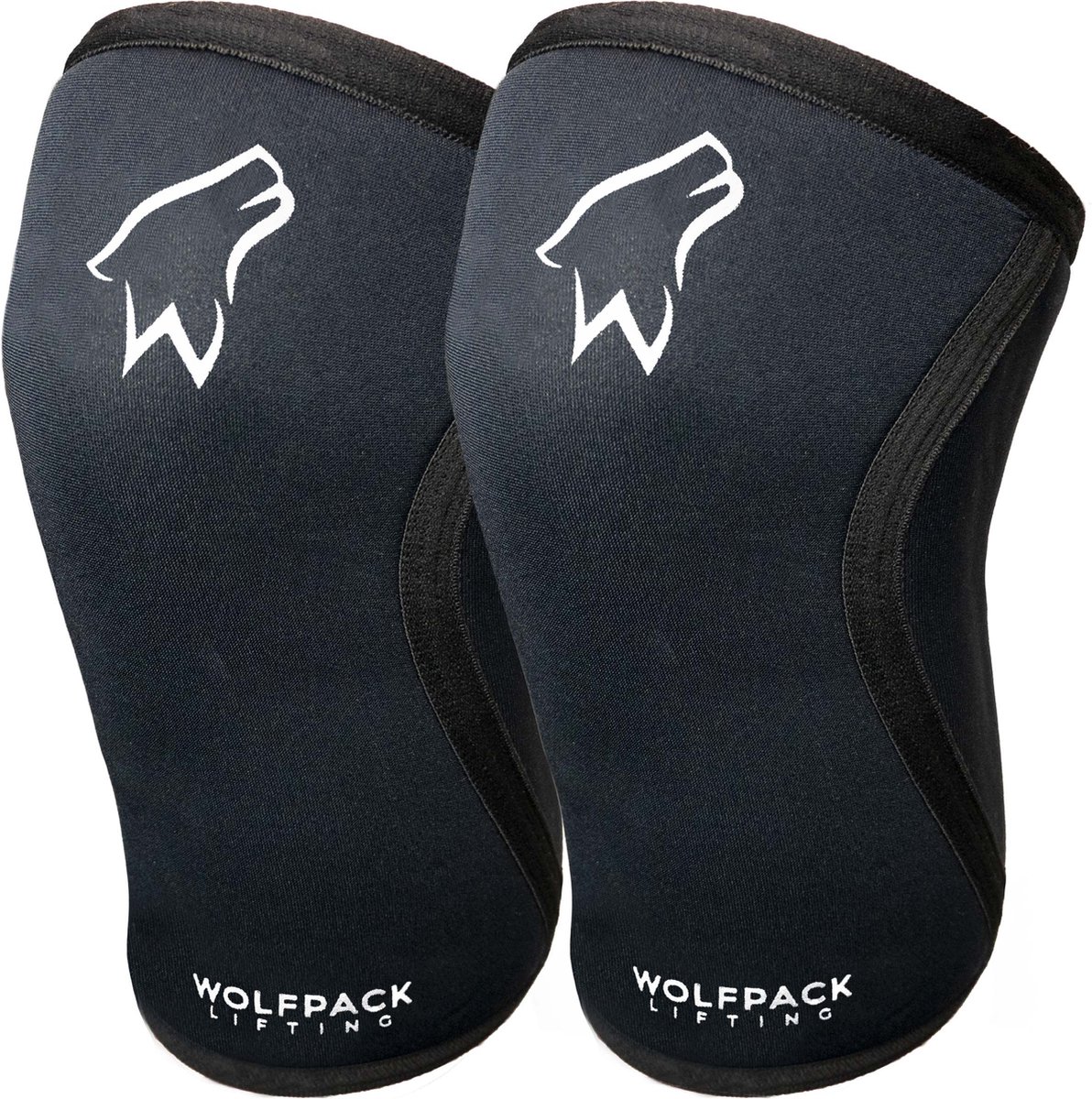 Wolfpack Lifting - Knee Sleeves - Knie Brace - Fitness - Krachttraining - Squatten - Maat S - Zwart/wit - 2 stuks
