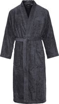 Kimono badstof katoen – lang model – unisex – badjas dames – badjas heren – sauna – donkergrijs – S/M