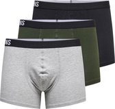 Only & Sons Onderbroek Onsfitz Solid Color Trunk 3 Pack 22021059 Medium Grey Mel/peat + Black Mannen Maat - S