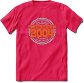 2004 Limited Edition Ring T-Shirt | Zilver - Goud | Grappig Verjaardag en Feest Cadeau Shirt | Dames - Heren - Unisex | Tshirt Kleding Kado | - Roze - L