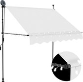 Decoways - Luifel handmatig uittrekbaar met LED 200 cm crème