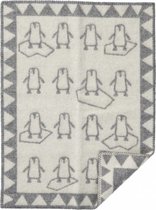 Klippan wiegdeken wol - pinguins grijs - 65x90 cm