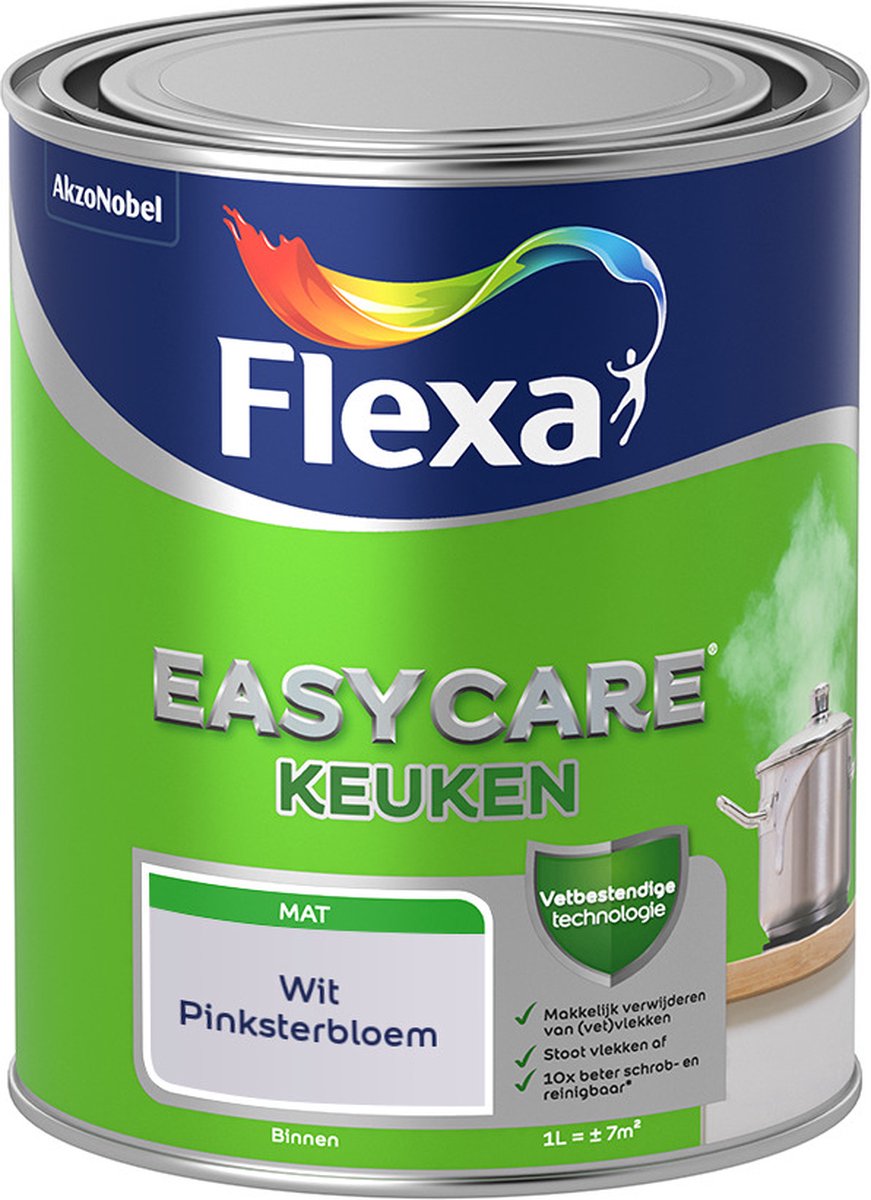Flexa Easycare Muurverf - Keuken - Mat - Mengkleur - Wit Pinksterbloem - 1 liter