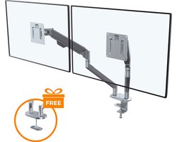 Douxe SQ2 - Dubbele Gasveer Monitorbeugel - Monitor Arm 13-32 Inch - Full Motion voor op Kantoor en Thuis - Aluminium