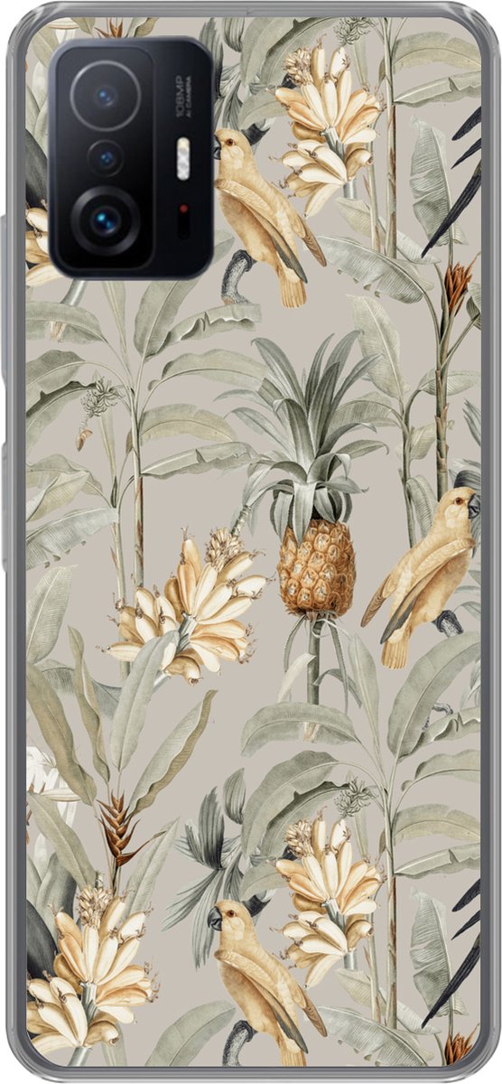 Telefoonhoesje Geschikt voor Xiaomi 11 Lite 5G NE hoesje - Bloem - Ananas - Vogel - Siliconen Telefoonhoesje Telefoonhoesje