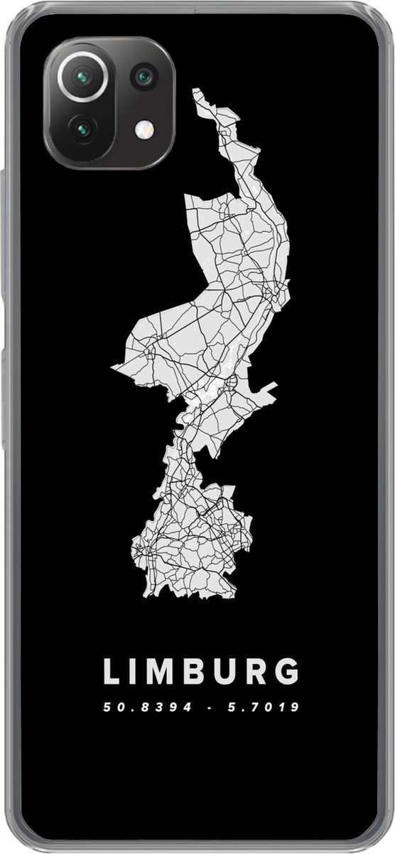 Telefoonhoesje Geschikt voor Xiaomi 11T hoesje - Limburg - Nederland - Kaart - Siliconen Telefoonhoesje Telefoonhoesje