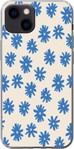 Telefoonhoesje Geschikt voor iPhone 13 mini hoesje - Bloem - Patroon - Minimalisme - Siliconen Telefoonhoesje Telefoonhoesje