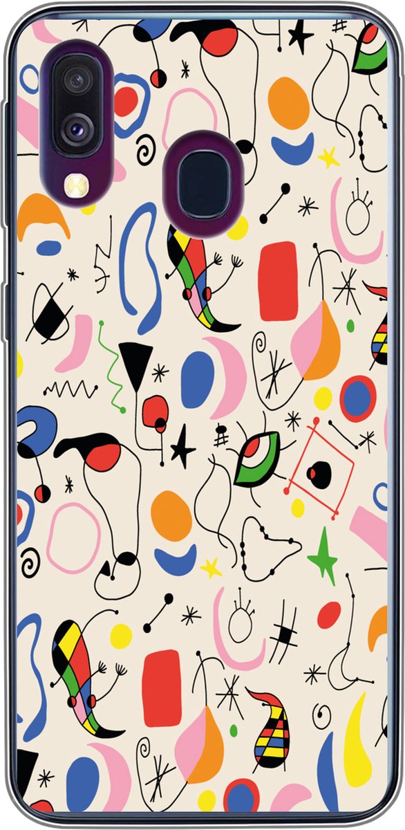 Telefoonhoesje Geschikt voor Samsung Galaxy A40 hoesje - Patronen - Abstract - Kunst - Siliconen Telefoonhoesje Telefoonhoesje