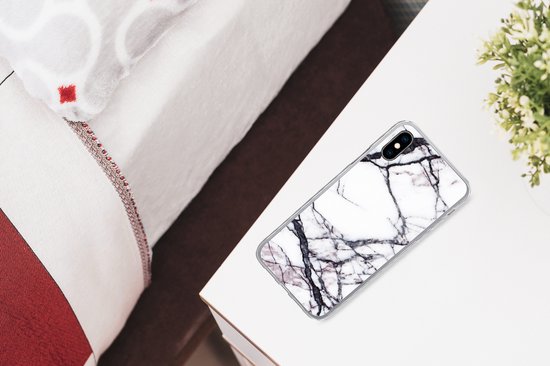Coque iPhone Xs - Marbre - Wit - Pierre - Coque en Siliconen