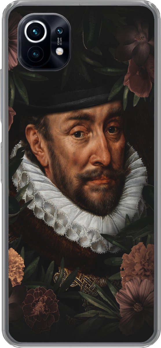 Telefoonhoesje Geschikt voor Xiaomi Mi 11 hoesje - Willem van Oranje - Kunst - Bloemen - Siliconen Telefoonhoesje Telefoonhoesje