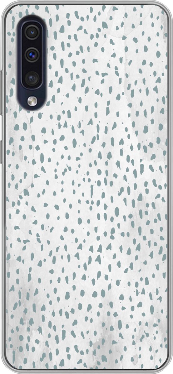 Telefoonhoesje Geschikt voor Samsung Galaxy A30s hoesje - Stippen - Marmer print - Wit - Siliconen Telefoonhoesje Telefoonhoesje
