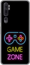 Geschikt voor Xiaomi Mi Note 10 Pro hoesje - Controller - Game - Neon - Zwart - Quotes - Game zone - Siliconen Telefoonhoesje