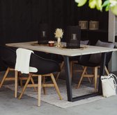 LUX outdoor living Rikki dining tuinstoel set van 4 | kunststof + hardhout | zwart