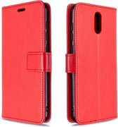 LuxeBass Hoesje geschikt voor Nokia 2.4 - Bookcase Rood - portemonnee hoesje - telefoonhoes - gsm hoes - telefoonhoesjes