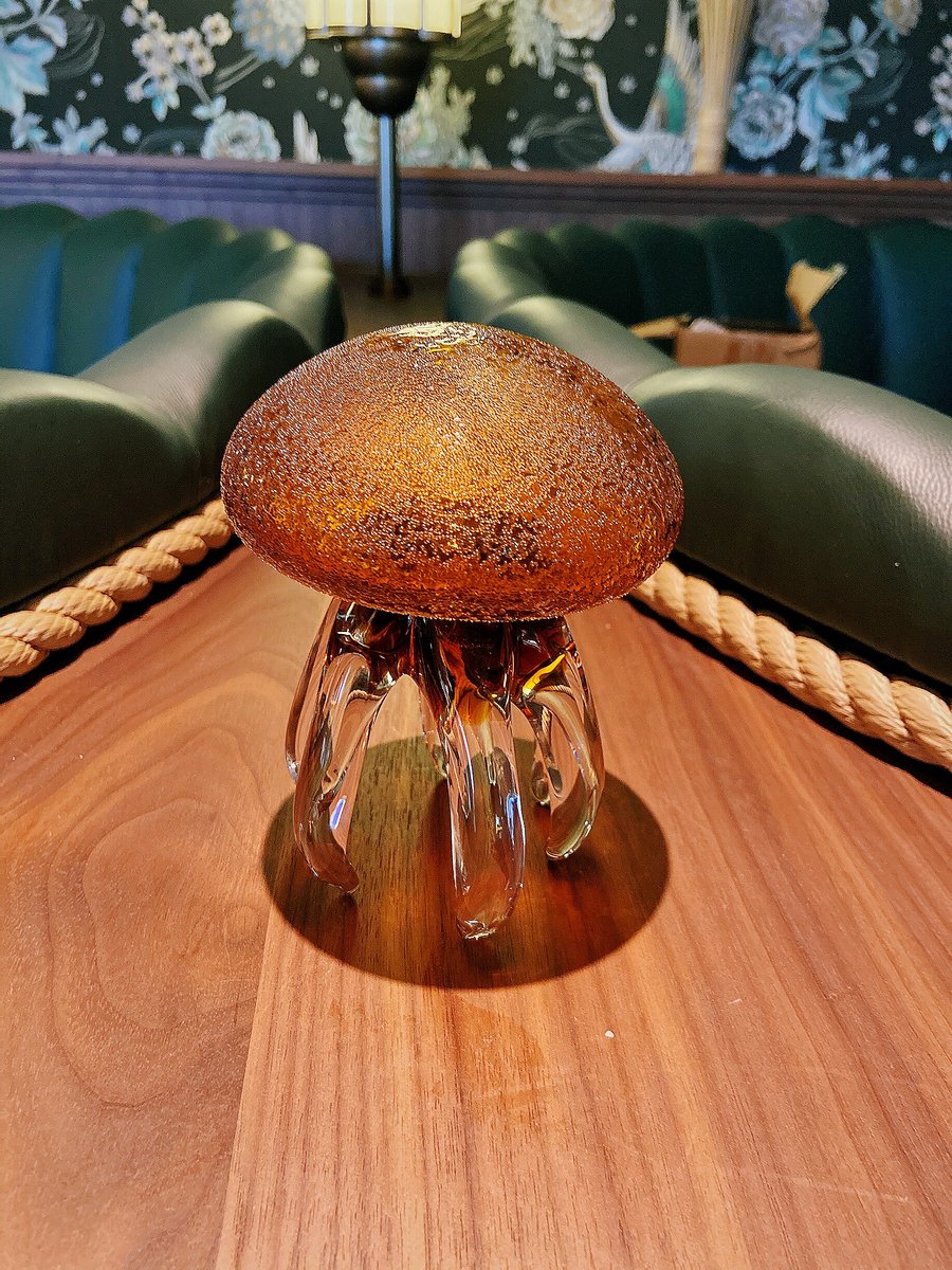 Octopus in glas | geel | 10x10x13CM