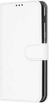 LuxeBass Telefoon Wallet Bookcase voor Samsung Galaxy Xcover 4 / 4S - Portemonnee telefoonhoesje voor Bankpassen - Kunstleer - Siliconen Houder - Magnetische sluiten- Wit - bookcase - boekhoesje - book case - boek hoesje