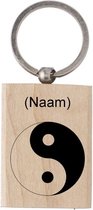 Akyol - Yin Yang Sleutelhanger - Gegraveerde sleutelhanger - Gegrafeerde sleutelhanger - Cadeau - Gepersonaliseerd - yin yang accessoires  - mediteren - 6 x 9 CM - Sleutelhanger me