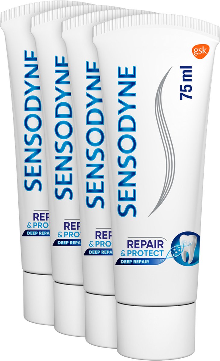 Sensodyne Repair And Protect Deep Repair Tandpasta Voor Gevoelige Tanden 4x75 Ml Bol 