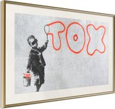 Ingelijste Poster - Banksy: Tox Goudkleurige lijst met passe-partout