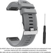 Grijs Siliconen wearable horlogebandje Garmin Fenix 5 (& 5 Plus & Sapphire) / Forerunner 935/945 / Quatix 5 &5 Sapphire / Fenix 6 &6 Plus / Approach S60 & S62 / MARQ devices / D2 D