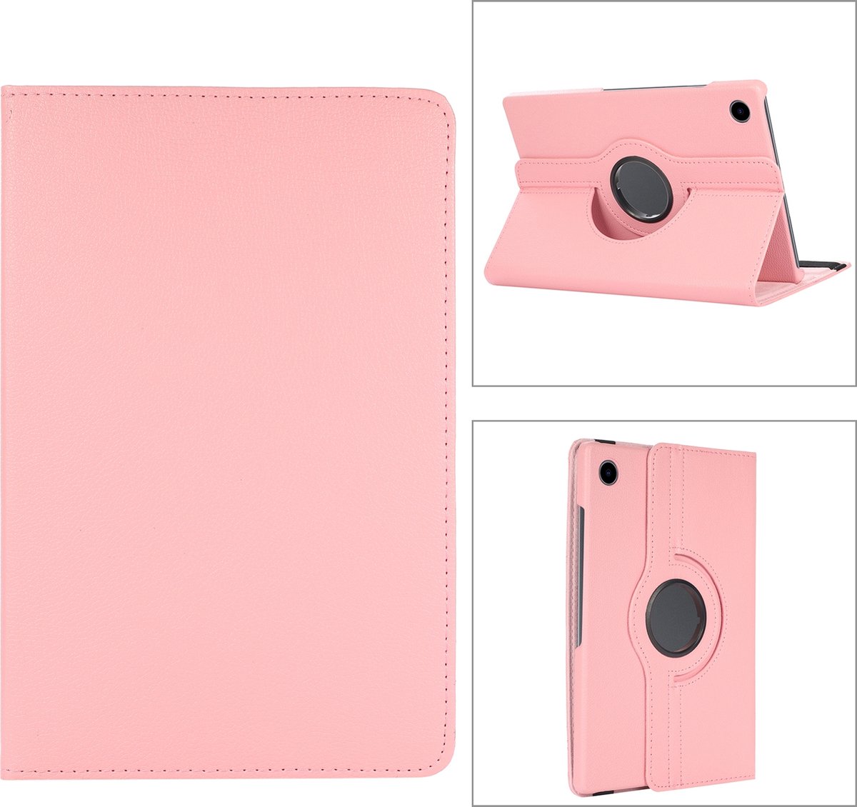 Geschikt Voor Samsung Galaxy Tab A8 Hoes - Tablet A8 Bookcase - Tab A8 Hoesje - Case Cover - 360 Draaibaar - Roterend Hoesje - Met Standaard - Lichtroze