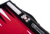 Longfield Backgammon 15"inch zwart rood en wit ingelegd vilt