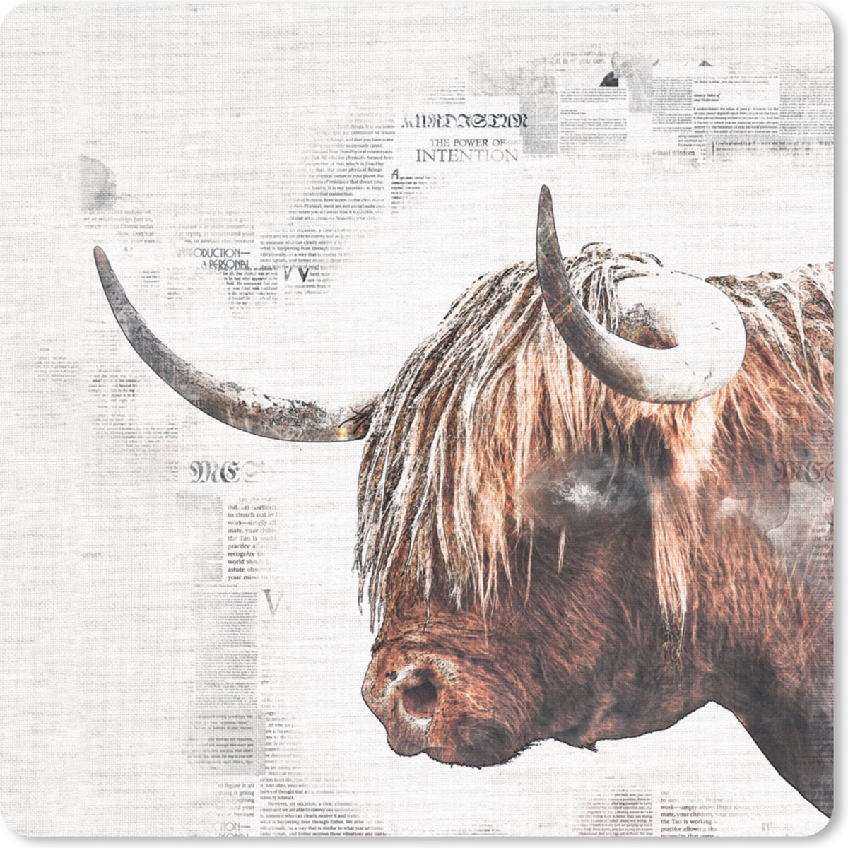 Muismat 30x30 cm - Mousepad Schotse Hooglander - Abstract - Muismatten