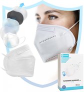Virshields® FFP2 gezichtsmasker - PFE 94%, EN 149: 2001 + A1: 2009, 5 lagen, 10 stuks, filterend, EU, WIT