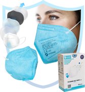 Virshields® FFP2 gezichtsmasker - PFE 94%, EN 149: 2001 + A1: 2009, 5 lagen, 10 stuks, filterend, EU, BLAUW