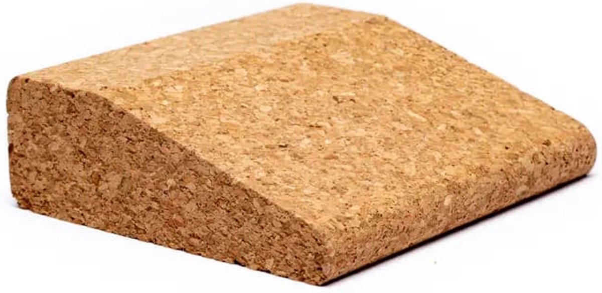 Yoga steunblok kurk wigvorm 7.5 x 9 x 3 cm (2 stuks)