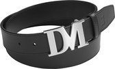 Davide Manzoni - Heren Riem - Heren Riemen - Broek Riem - Designer Riem - Zilver - 95cm lang - 3,5cm Breed