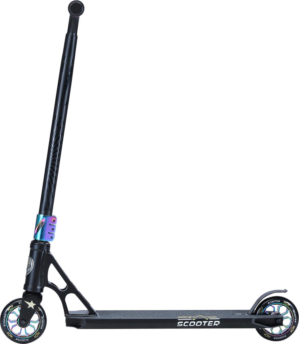 STAR SCOOTER Freestyle Jump alu stuntstep 110mm Pro Trick Roller zwart chroom