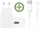 Chargeur iPhone / iPad avec Quick Charge + USB vers Apple Lightning - Wit - Convient pour Apple iPhone 5/6/7/8/SE/X/XR/ XS/11/12 - Câble chargeur iPhone - Câble iPhone - Prise de charge iPhone avec câble - Adaptateur iPhone - Prise USB - Prise iPhone